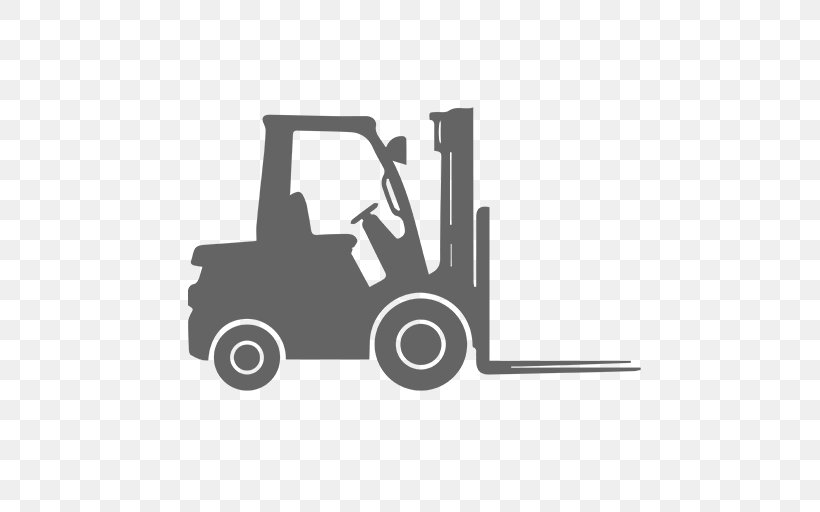 Forklift Pallet Reachtruck Logistics Logo, PNG, 512x512px, Forklift, Black, Black And White, Brand, Drawing Download Free