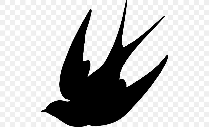 Swallow Bird Silhouette Clip Art, PNG, 500x500px, Swallow, Art, Barn Swallow, Beak, Bird Download Free