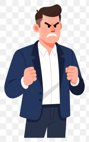 Angry Businessman In Suit PNG