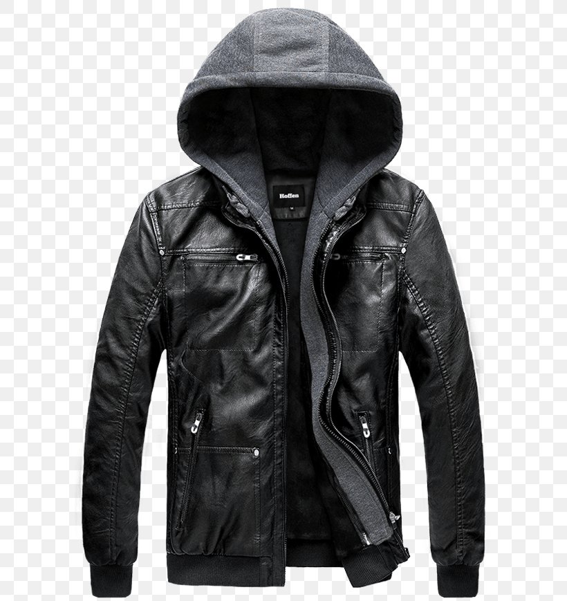 Hoodie Leather Jacket, PNG, 650x869px, Hoodie, Artificial Leather, Black, Clothing, Coat Download Free