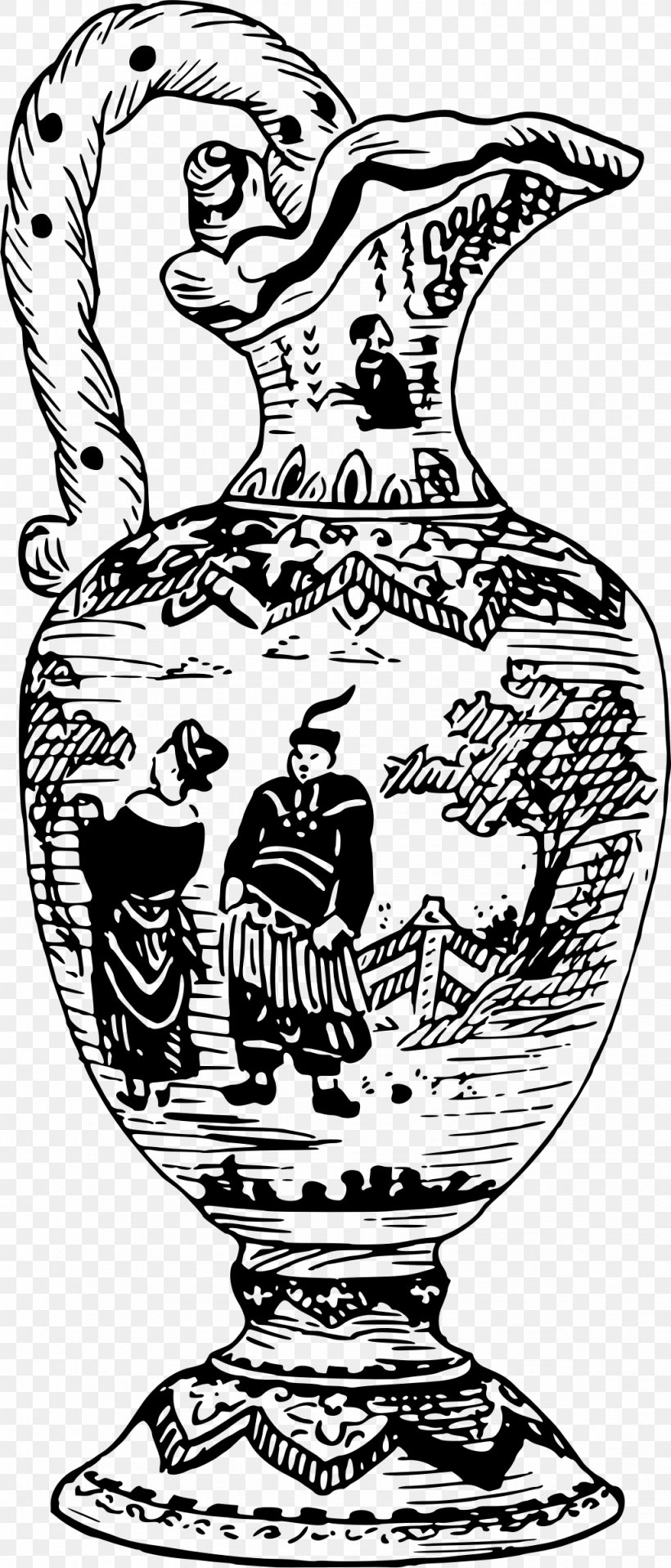 Rubin Vase Art Drawing Clip Art, PNG, 1027x2399px, Vase, Art, Artwork, Black And White, Drawing Download Free