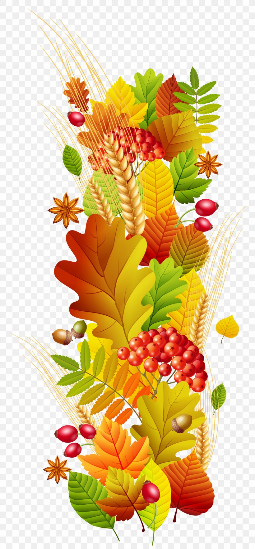 Autumn Season Floral Design Clip Art, PNG, 2340x5024px, Paper, Art, Autumn, Autumn Leaf Color, Cut Flowers Download Free