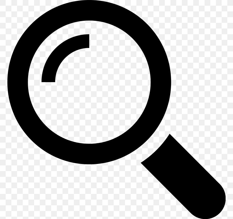 Magnifying Glass Magnifier Clip Art, PNG, 768x768px, Magnifying Glass, Area, Black And White, Brand, Magnification Download Free