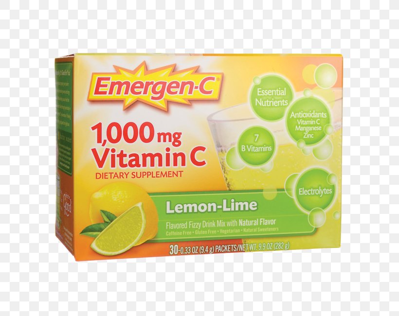 Dietary Supplement Emergen-C Drink Mix Vitamin C, PNG, 650x650px, Dietary Supplement, Alacer Corp, B Vitamins, Citric Acid, Citrus Download Free