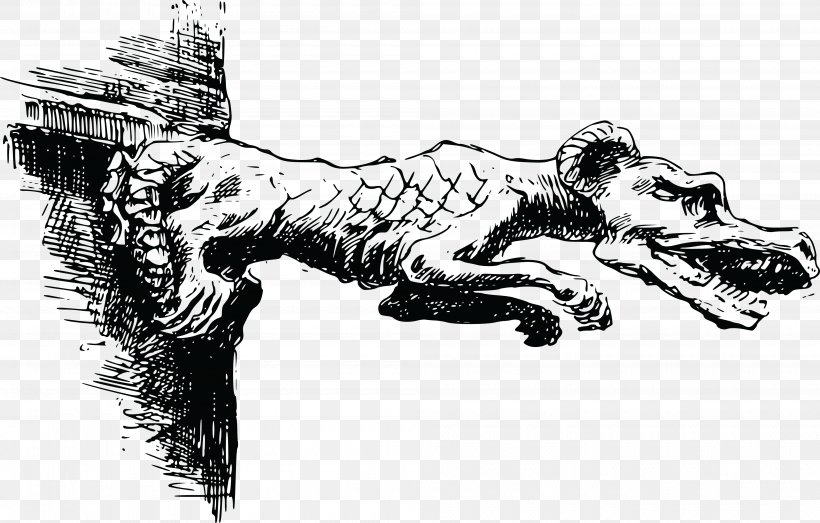Gargoyle Drawing Clip Art, PNG, 4000x2556px, Gargoyle, Architecture, Arm, Art, Black And White Download Free