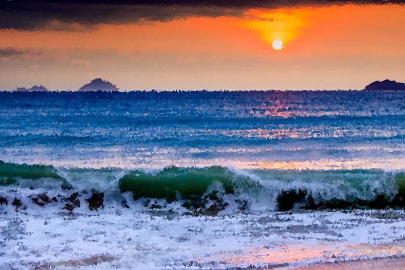 Sunset Ocean Sea, PNG, 2400x1600px, Sunset, Beach, Calm, Cloud, Coast Download Free