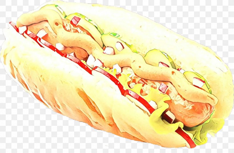 Fast Food Junk Food Hot Dog Food Sausage Bun, PNG, 973x636px, Cartoon, Chicagostyle Hot Dog, Cuisine, Dish, Dodger Dog Download Free