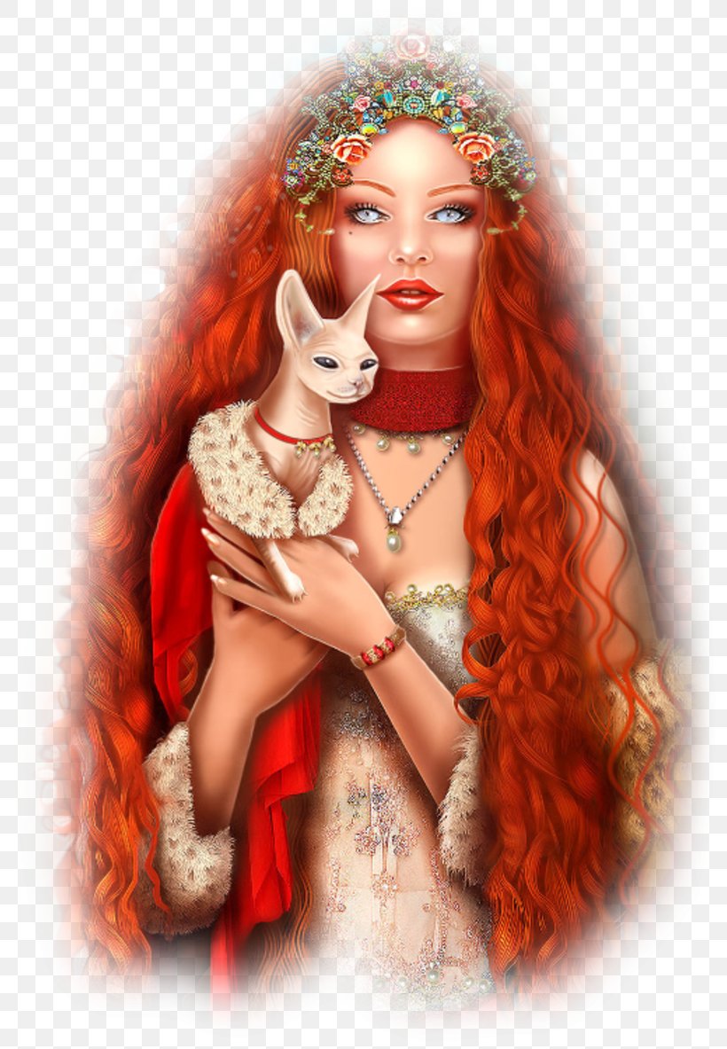 Red Hair Fantastic Art, PNG, 800x1183px, Watercolor, Cartoon, Flower, Frame, Heart Download Free