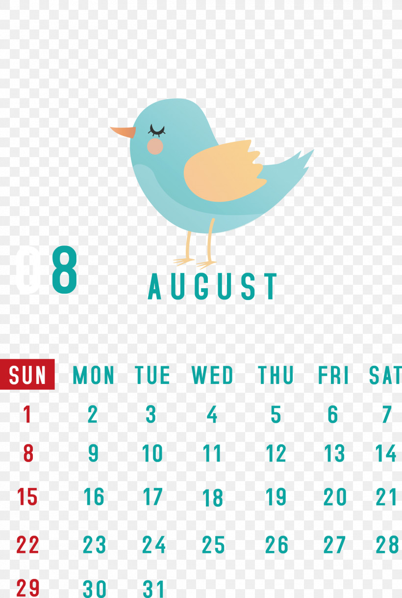 August 2021 Calendar August Calendar 2021 Calendar, PNG, 2019x3000px, 2021 Calendar, Beak, Birds, Htc Hero, Logo Download Free