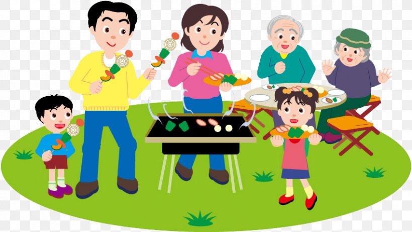 Barbecue Grill Cooking Family Illustration, PNG, 850x480px, Barbecue Grill, Art, Boy, Cartoon, Child Download Free