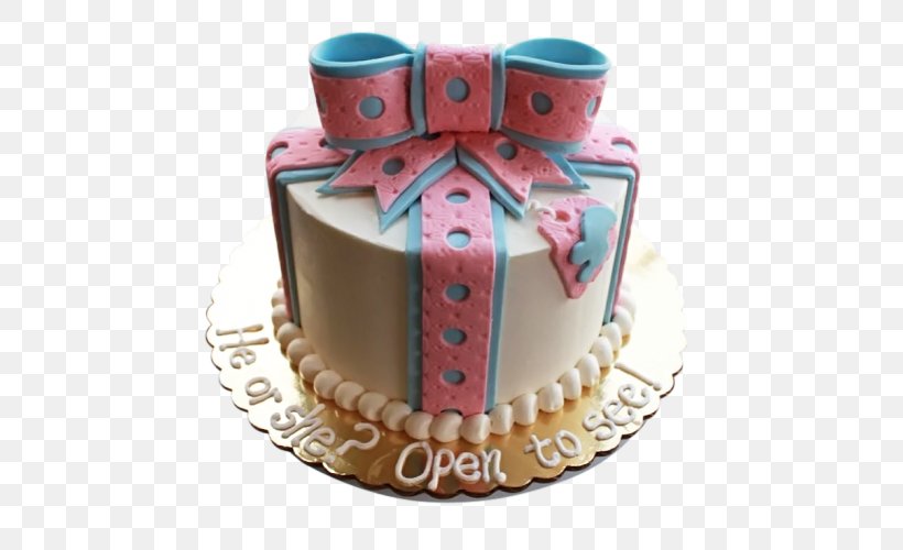 Buttercream Birthday Cake Gender Reveal Torte Cupcake, PNG, 500x500px, Buttercream, Birthday Cake, Cake, Cake Decorating, Cake Pop Download Free