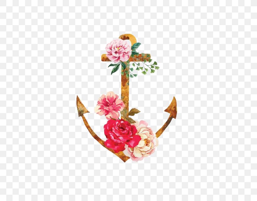Flower Anchor Watercolor Painting Tattoo, PNG, 426x640px, Flower, Anchor, Bohochic, Clothing, Color Download Free