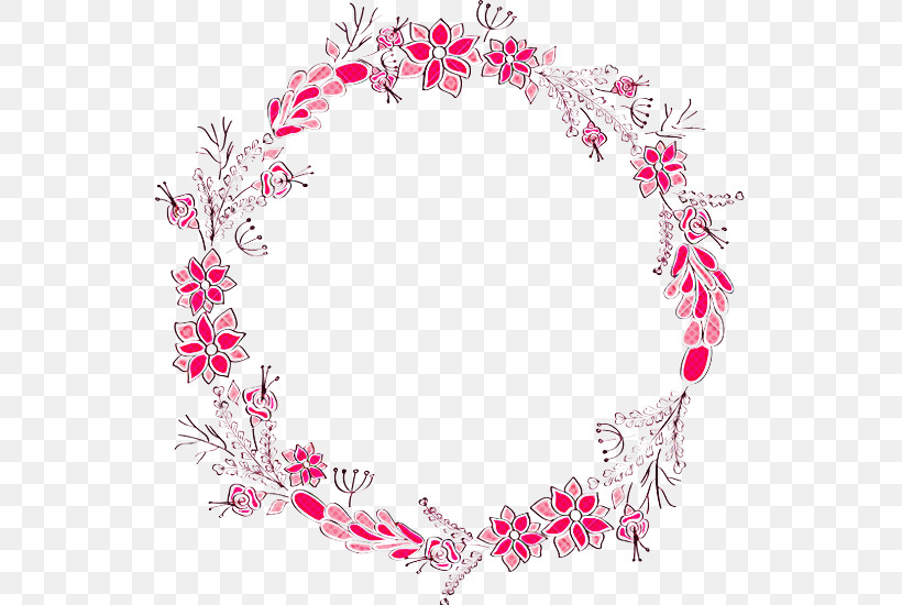 Pink Plant Flower Wreath Ornament, PNG, 537x550px, Pink, Flower, Ornament, Plant, Wreath Download Free
