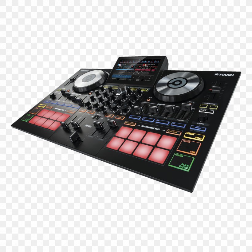 Reloop Touch DJ-Controller DJ Controller Touchscreen Virtual DJ Disc Jockey, PNG, 900x900px, Dj Controller, Audio Mixers, Audio Mixing, Controller, Device Driver Download Free