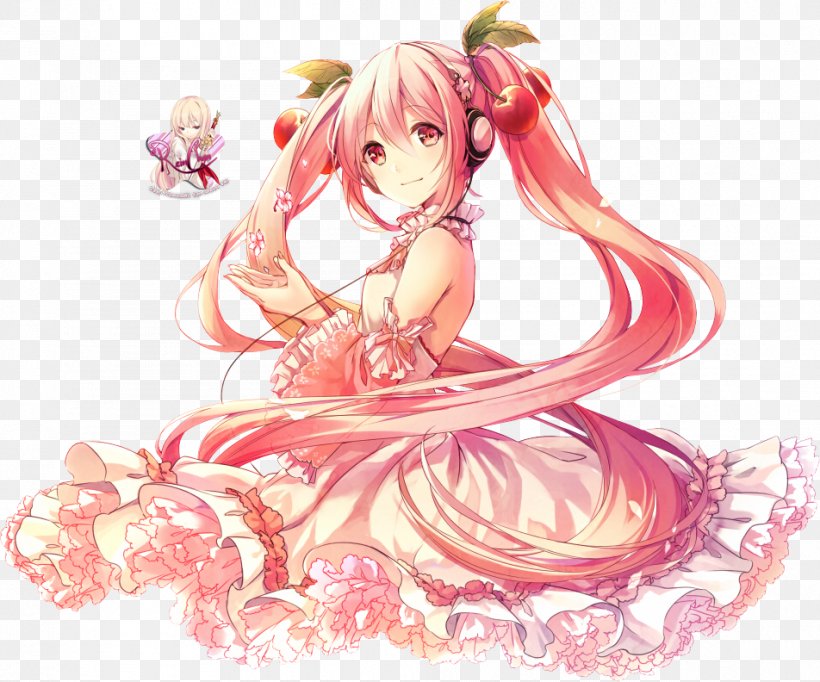 Hatsune Miku Ruffle Sakura Drawing Dress, PNG, 952x792px, Watercolor, Cartoon, Flower, Frame, Heart Download Free