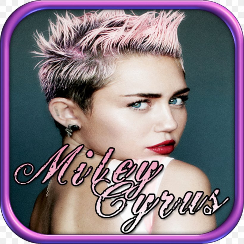 Hairstyle Miley Cyrus Hair Coloring Brown Hair Woman, PNG, 1024x1024px, Watercolor, Cartoon, Flower, Frame, Heart Download Free