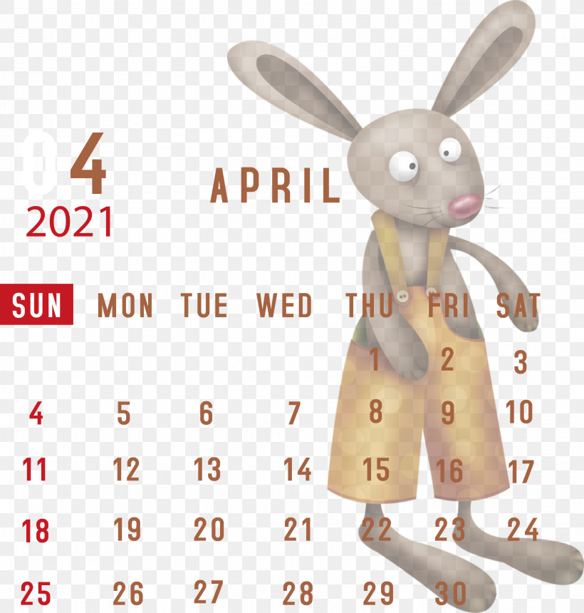 April 2021 Printable Calendar April 2021 Calendar 2021 Calendar, PNG, 2859x3000px, 2021 Calendar, April 2021 Printable Calendar, Calendar System, Cartoon, Easter Bunny Download Free