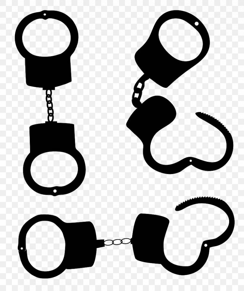 Silhouette Handcuffs Clip Art, PNG, 836x1000px, Silhouette, Black And White, Fashion Accessory, Fotosearch, Handcuffs Download Free