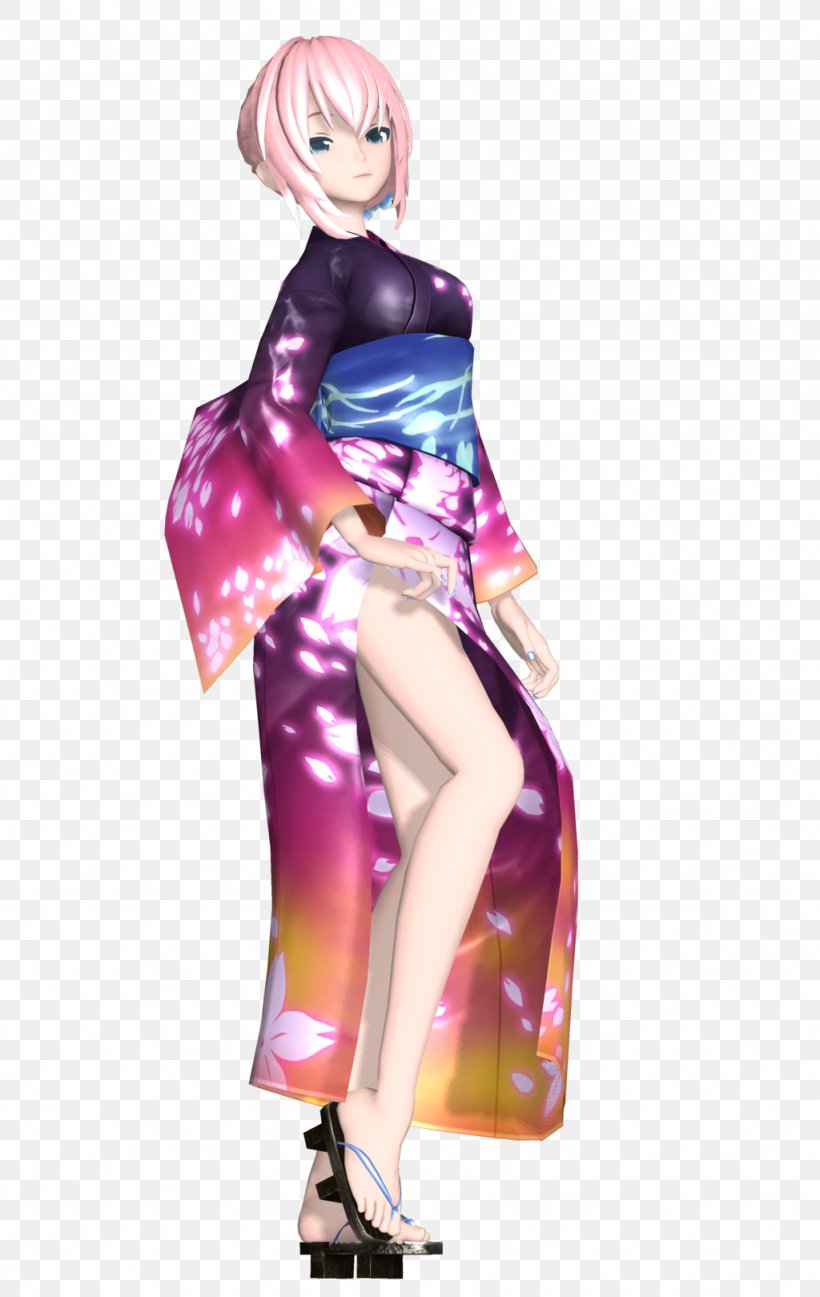 Megurine Luka Yukata Kimono Megpoid Costume, PNG, 1024x1620px, Watercolor, Cartoon, Flower, Frame, Heart Download Free