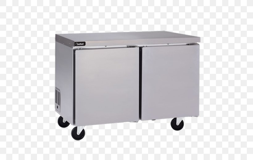 Refrigerator The Delfield Company Refrigeration Freezers Table, PNG, 520x520px, Refrigerator, Cabinetry, Countertop, Cubic Foot, Delfield Company Download Free