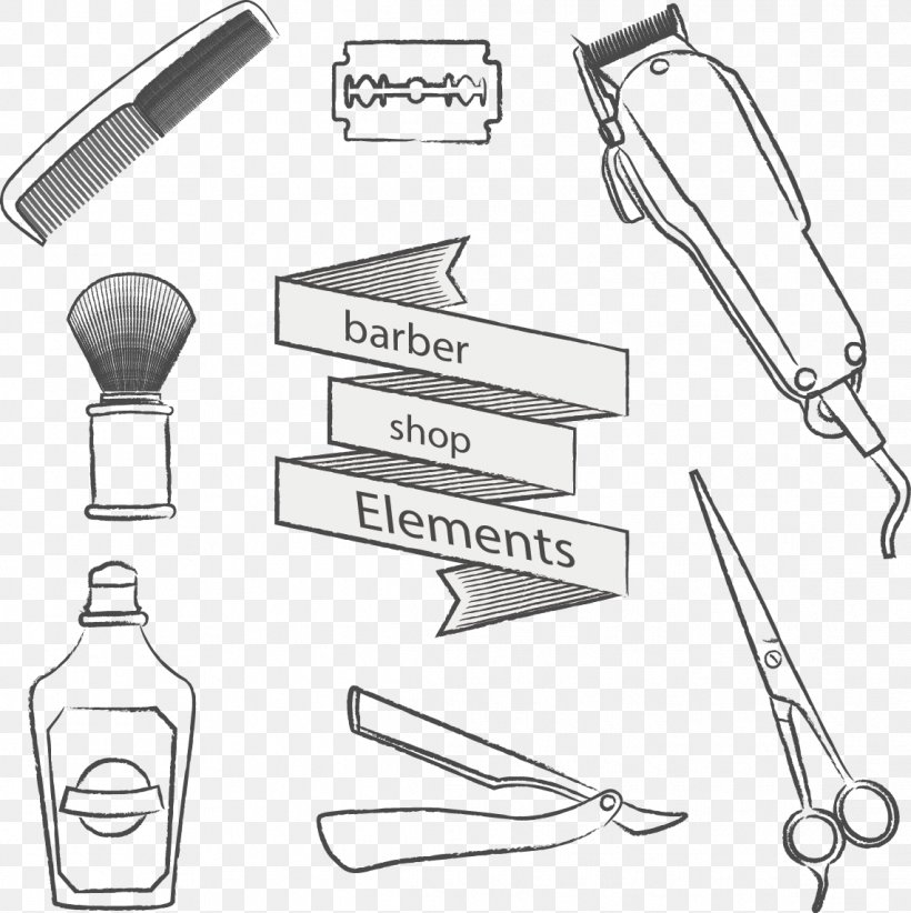 Barber Hairdresser Hair Care, PNG, 1141x1145px, Barber, Beard, Black And White, Drawing, Hair Care Download Free