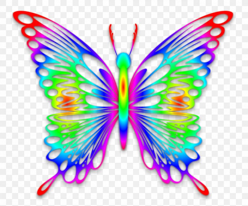 Butterfly Rainbow Desktop Wallpaper Clip Art, PNG, 1300x1084px, Butterfly, Art, Arthropod, Brush Footed Butterfly, Color Download Free