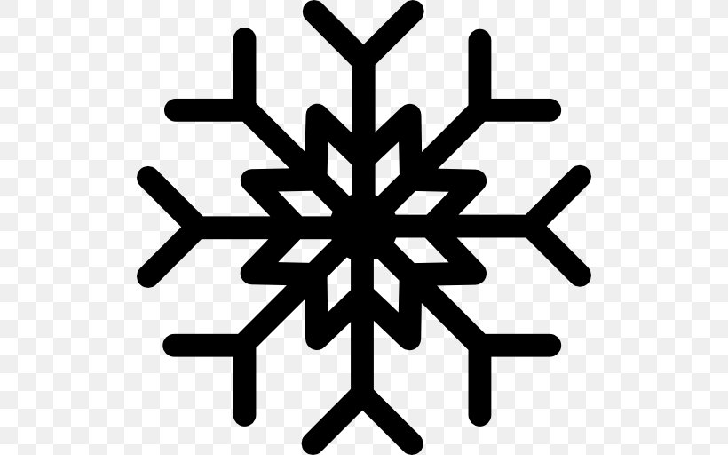 Snowflake, PNG, 512x512px, Snowflake, Black And White, Royaltyfree, Symbol, Symmetry Download Free
