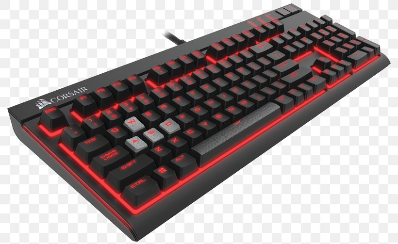 Computer Keyboard Corsair Gaming STRAFE Gaming Keypad Cherry Backlight, PNG, 800x503px, Computer Keyboard, Backlight, Cherry, Computer Component, Corsair Components Download Free