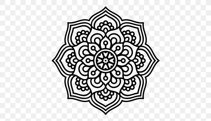 Mandala Massage Therapy, PNG, 600x470px, Decal, Adhesive, Area, Black, Black And White Download Free