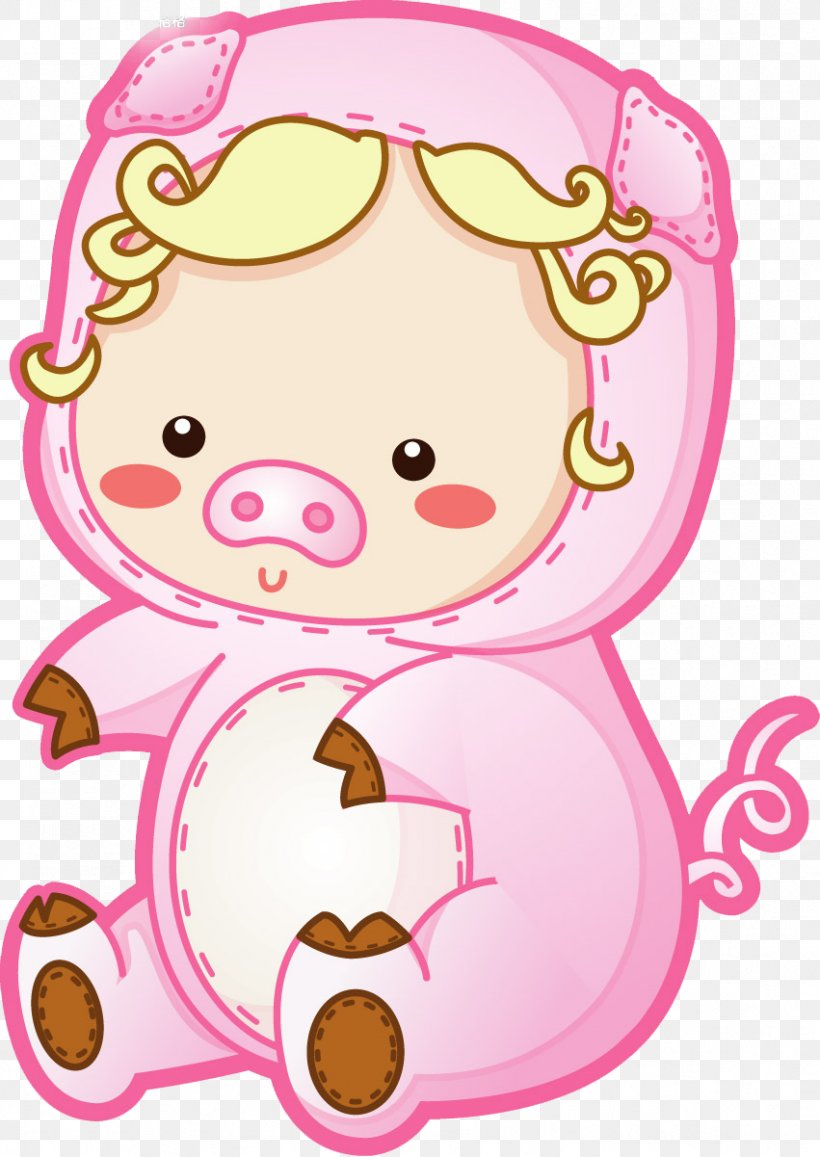 Pig Cartoon Clip Art, PNG, 851x1201px, Watercolor, Cartoon, Flower, Frame, Heart Download Free