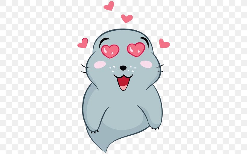 Sticker Whiskers Telegram Seals VKontakte, PNG, 512x512px, Watercolor, Cartoon, Flower, Frame, Heart Download Free