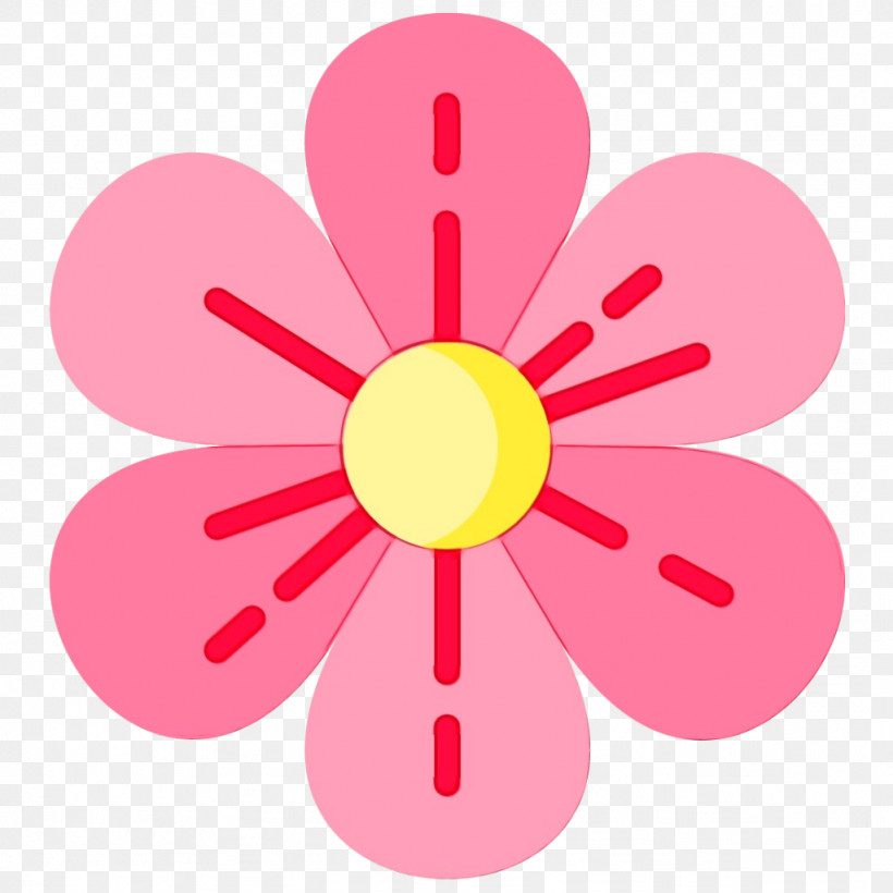 Pink Petal Material Property Magenta Flower, PNG, 1024x1024px, Watercolor, Flower, Magenta, Material Property, Paint Download Free