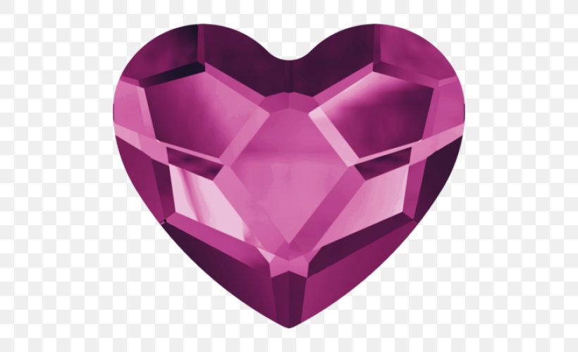 Crystal Jewellery Fuchsia Heart Swarovski AG, PNG, 500x500px, Crystal, Blue, Color, Fuchsia, Gold Download Free
