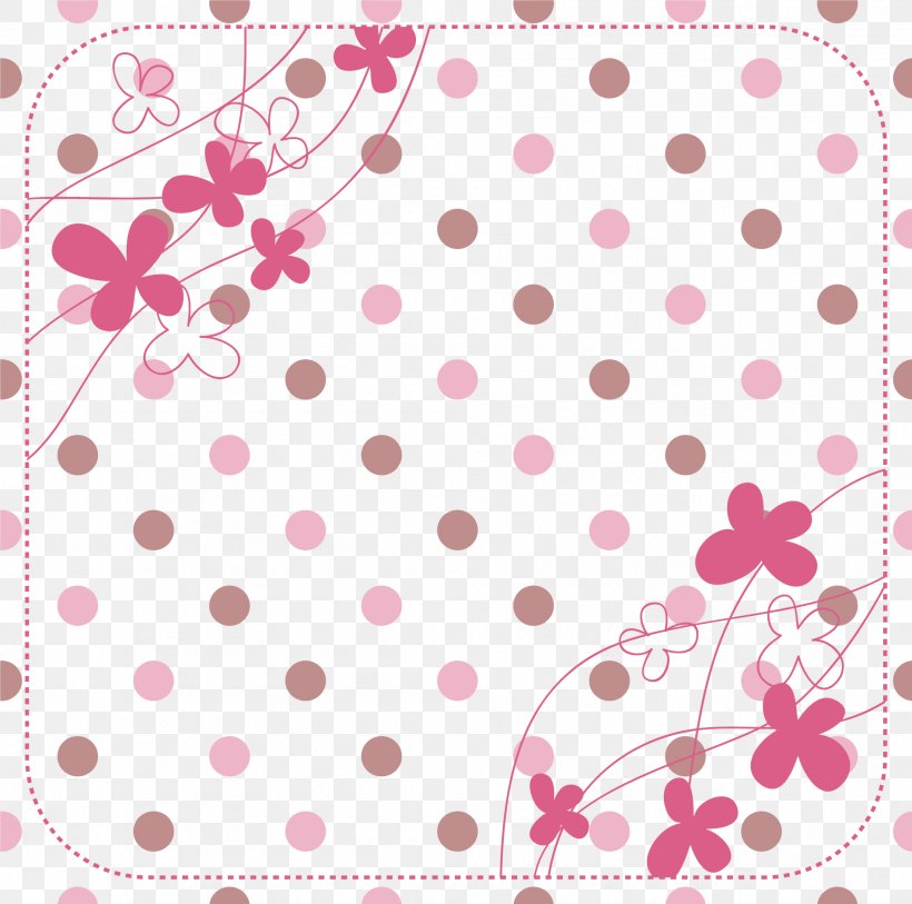 Hand Drawn Pink Flower Dots, PNG, 1901x1887px, Picture Frames, Area, Art, Floral Design, Flower Download Free
