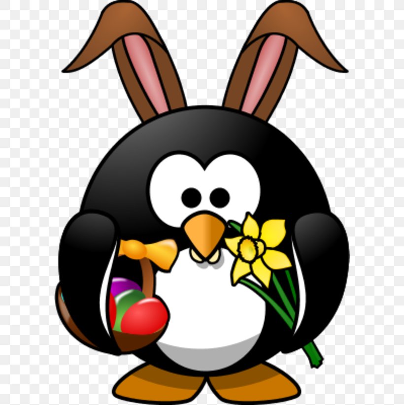 Penguin Easter Bunny Easter Egg Clip Art, PNG, 600x822px, Penguin, Art, Artwork, Beak, Bird Download Free