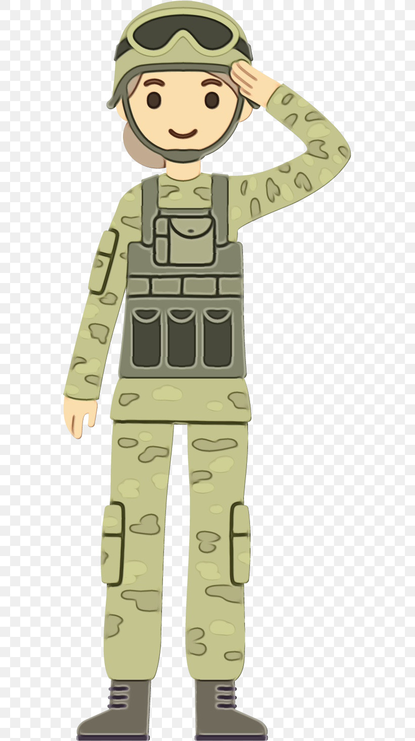 Cartoon Standing Soldier Toy, PNG, 570x1466px, Watercolor, Cartoon, Paint, Soldier, Standing Download Free