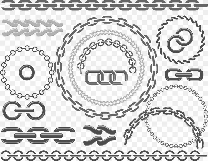 Chain Stock Photography Royalty-free Illustration, PNG, 6878x5338px, Chain, Area, Auto Part, Bicycle Chain, Black And White Download Free