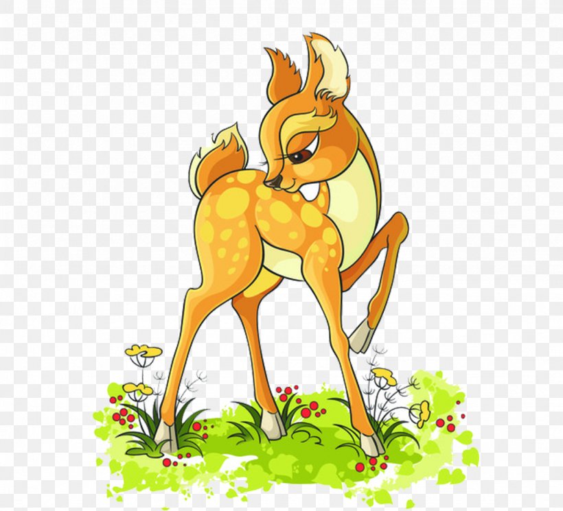 Deer Cartoon Illustration, PNG, 1024x931px, Deer, Animal, Art, Cartoon, Fauna Download Free