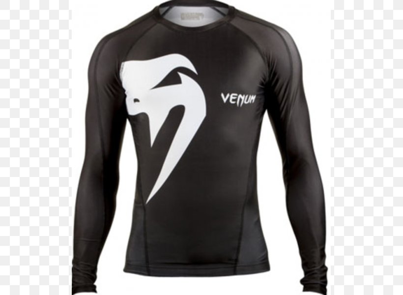 Long-sleeved T-shirt Venum Rash Guard, PNG, 600x600px, Tshirt, Active Shirt, Black, Brand, Brazilian Jiujitsu Download Free