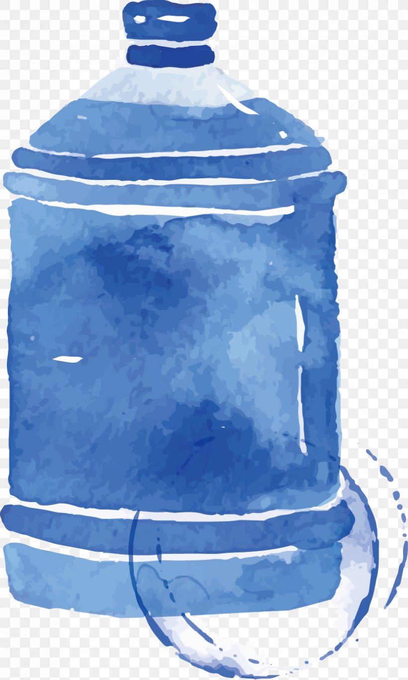 Watercolor Painting, PNG, 829x1380px, Water, Blue, Bottle, Bottled Water, Bucket Download Free
