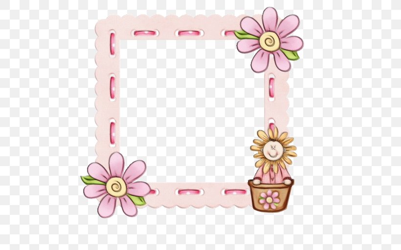 Background Pink Frame, PNG, 512x512px, Picture Frames, Borders And Frames, Cuteness, Drawing, Floral Design Download Free