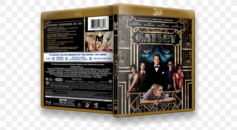Blu-ray Disc The Great Gatsby Jay Gatsby Ultra HD Blu-ray Two-dimensional Space, PNG, 599x450px, 4k Resolution, 2013, Bluray Disc, Dvd, Film Download Free