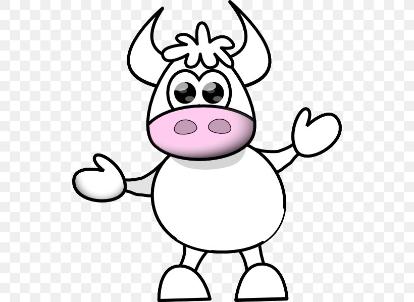 Cattle Cartoon Clip Art, PNG, 534x598px, Cattle, Art, Artwork, Black And White, Bull Download Free