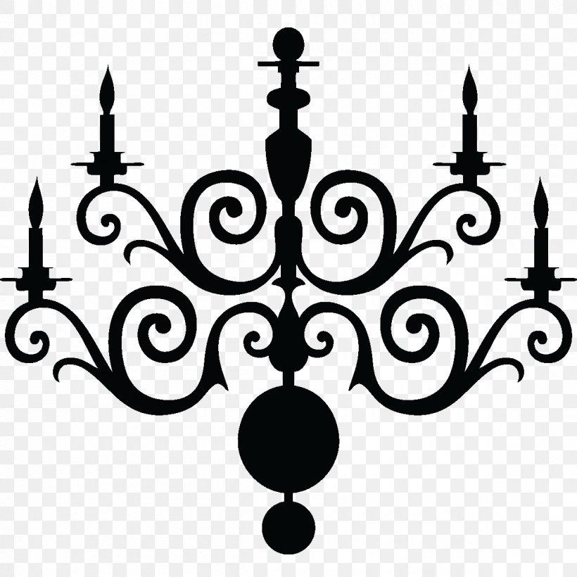 Chandelier Light Silhouette, PNG, 1200x1200px, Chandelier, Black And White, Candle Holder, Ceiling Fixture, Decor Download Free