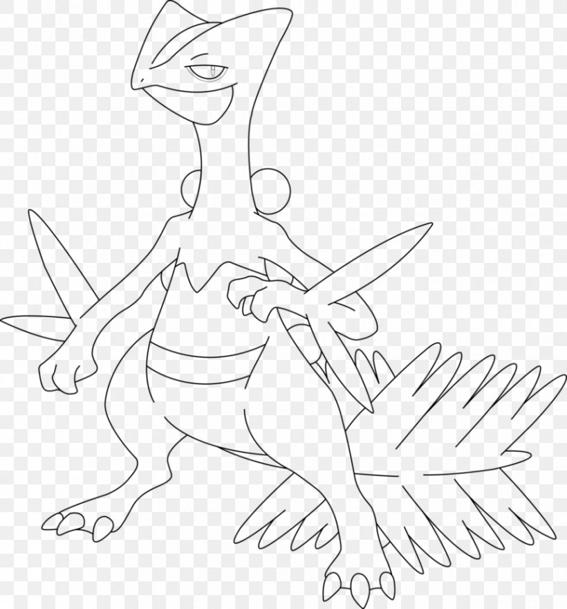 Pokémon Emerald Sceptile Coloring Book Swampert, PNG, 862x926px, Sceptile, Arm, Art, Artwork, Black Download Free