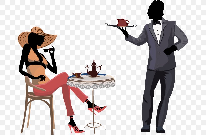 Cafe Waiter Royalty-free, PNG, 679x539px, Cafe, Cartoon, Communication, Drink, Gentleman Download Free