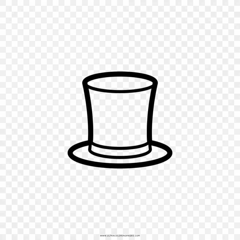Drawing Coloring Book Top Hat Black And White, PNG, 1000x1000px, Drawing, Black And White, Color, Coloring Book, Creativity Download Free