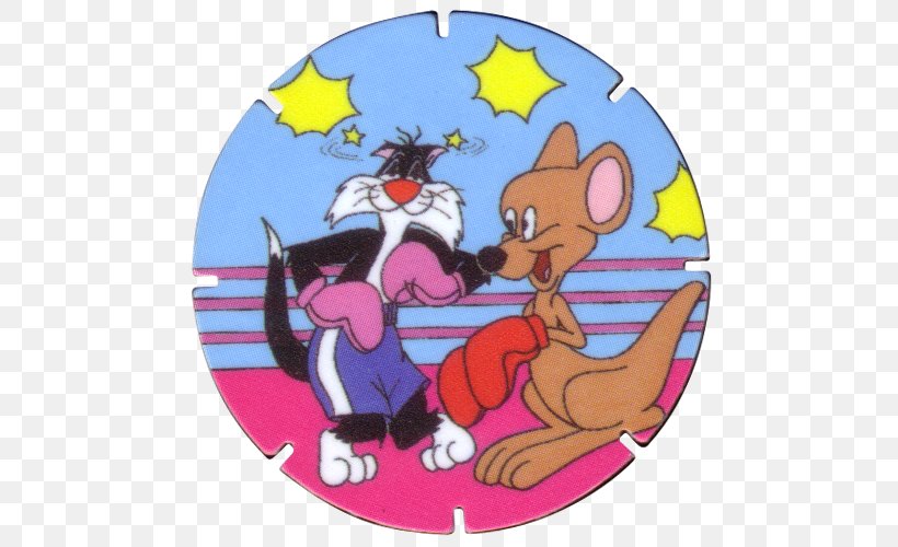 Sylvester Milk Caps Tasmanian Devil Tazos Looney Tunes, PNG, 500x500px, Sylvester, Art, Canidae, Carnivoran, Cartoon Download Free