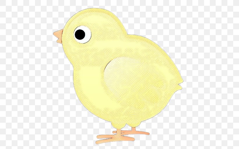 Yellow Bird Cartoon Beak Chicken, PNG, 510x510px, Pop Art, Beak, Bird, Cartoon, Chicken Download Free