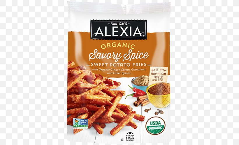 French Fries Fried Sweet Potato Potato Waffle Organic Food, PNG, 500x500px, French Fries, Flavor, Food, Fried Sweet Potato, Frozen Food Download Free